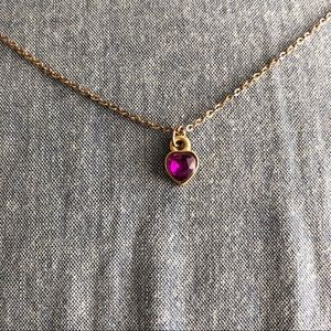 Purple Heart Gold Chain Necklace